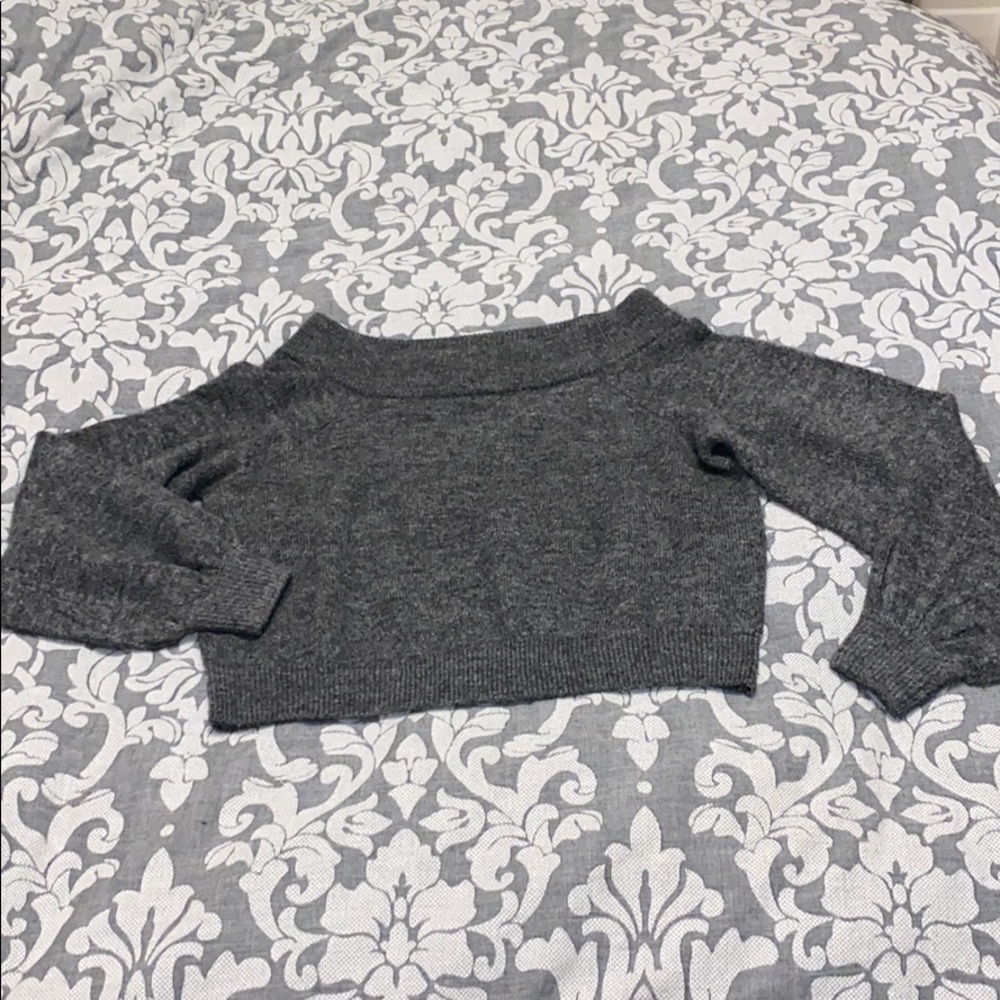 Heather Grey Balloon Sleeve Sweater ✨Brand New✨